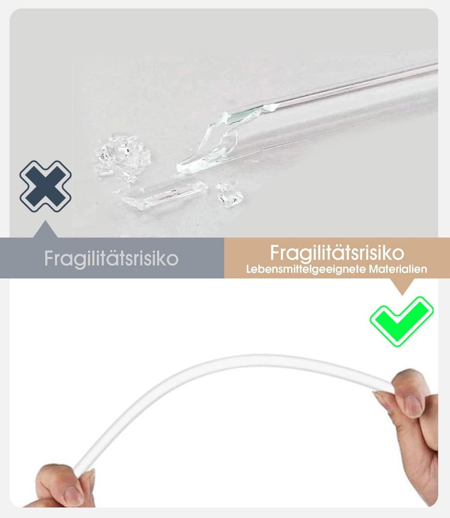 8er Set Auslaufsicherer Strohhalm 21,5 cm inkl. Reinigungsbürste