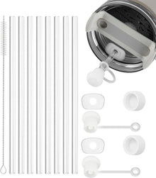 8er Set Transparente Auslaufsichere Strohhalme 21,5cm mit