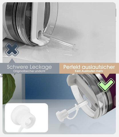 8er Set 21,5 cm Strohhalme mit Silikon Abdeckungen und Reinigungsbürste