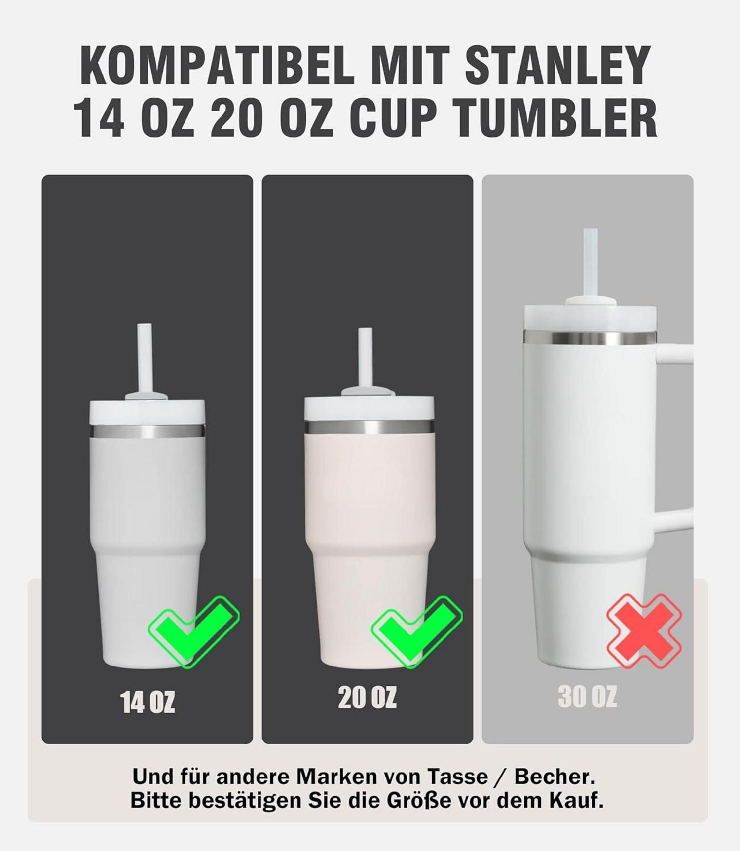 Nearockle 8stk 21,5cm Strohhalm & Auslaufsicher Abdeckung für Stanley Quencher