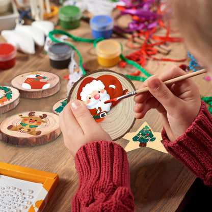 38 Stücke Weihnachtsdeko Holzscheiben Holzsterne DIY Juteseil