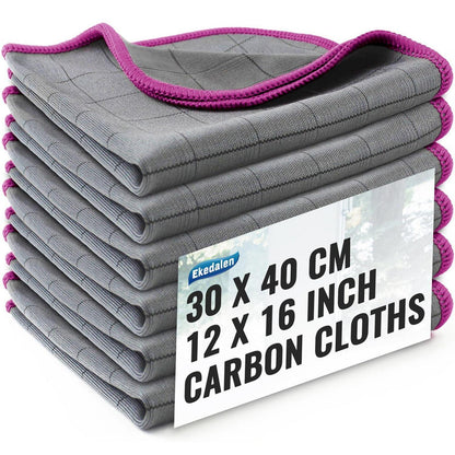 6x Fensterputztücher Carbon Mikrofaser Lila 40x30 cm