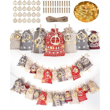 Adventskalender Kinder Stoff LED Geschenktüten Weihnachten