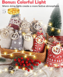 Adventskalender Kinder Stoff LED Geschenktüten Weihnachten