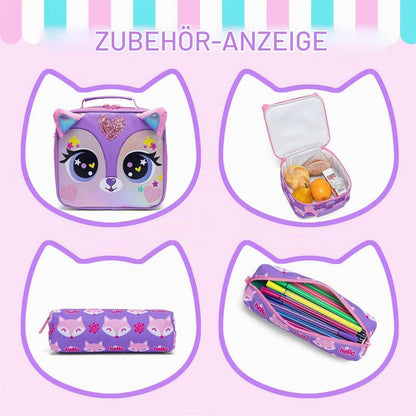Schulranzen Trolley Mädchen Lila 1. Klasse mit Rollen Set
