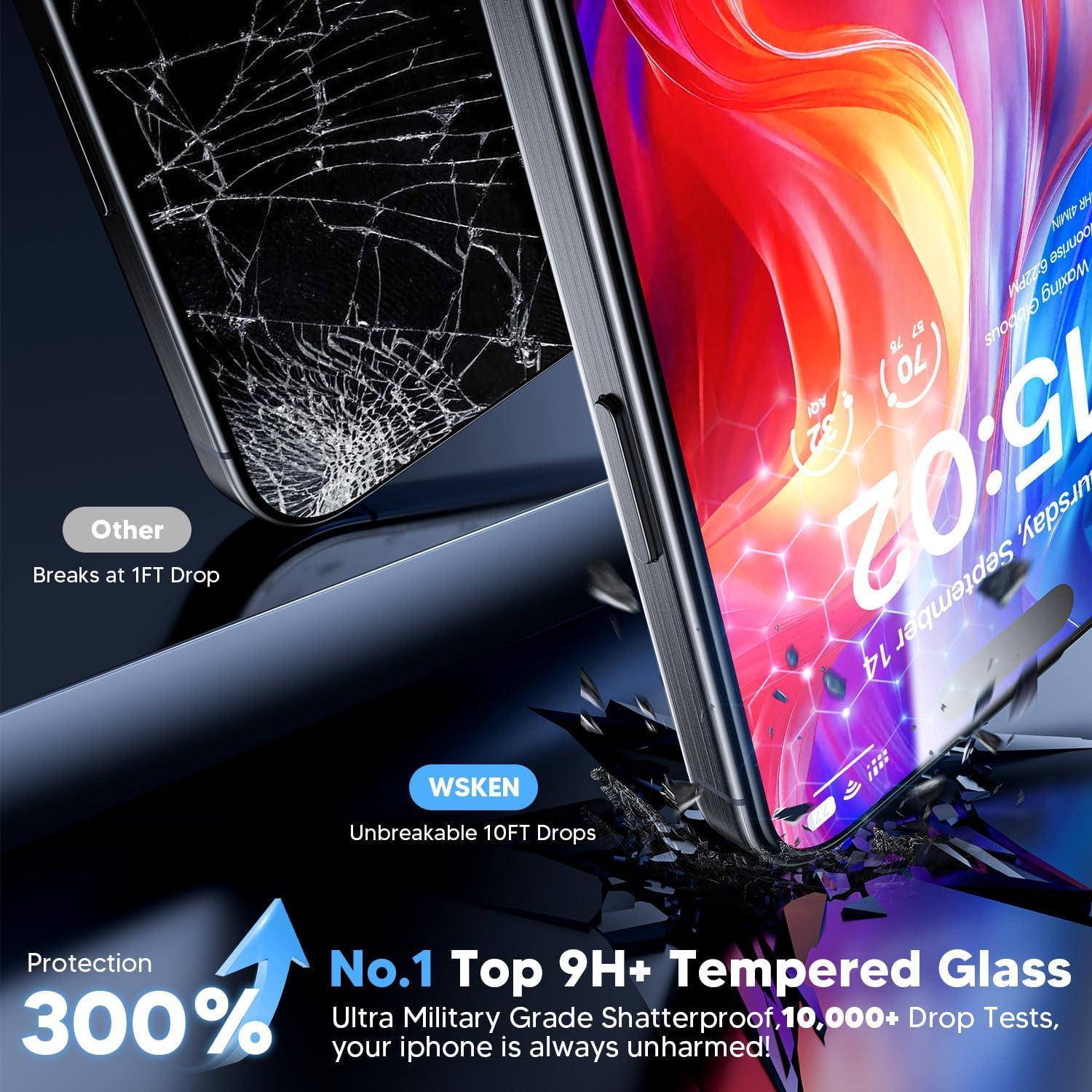 iPhone 16/15 Panzerglas Displayschutzfolie 2 Stück