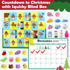 Adventskalender 2024 Mochi Squishies Spielzeug für Mädchen