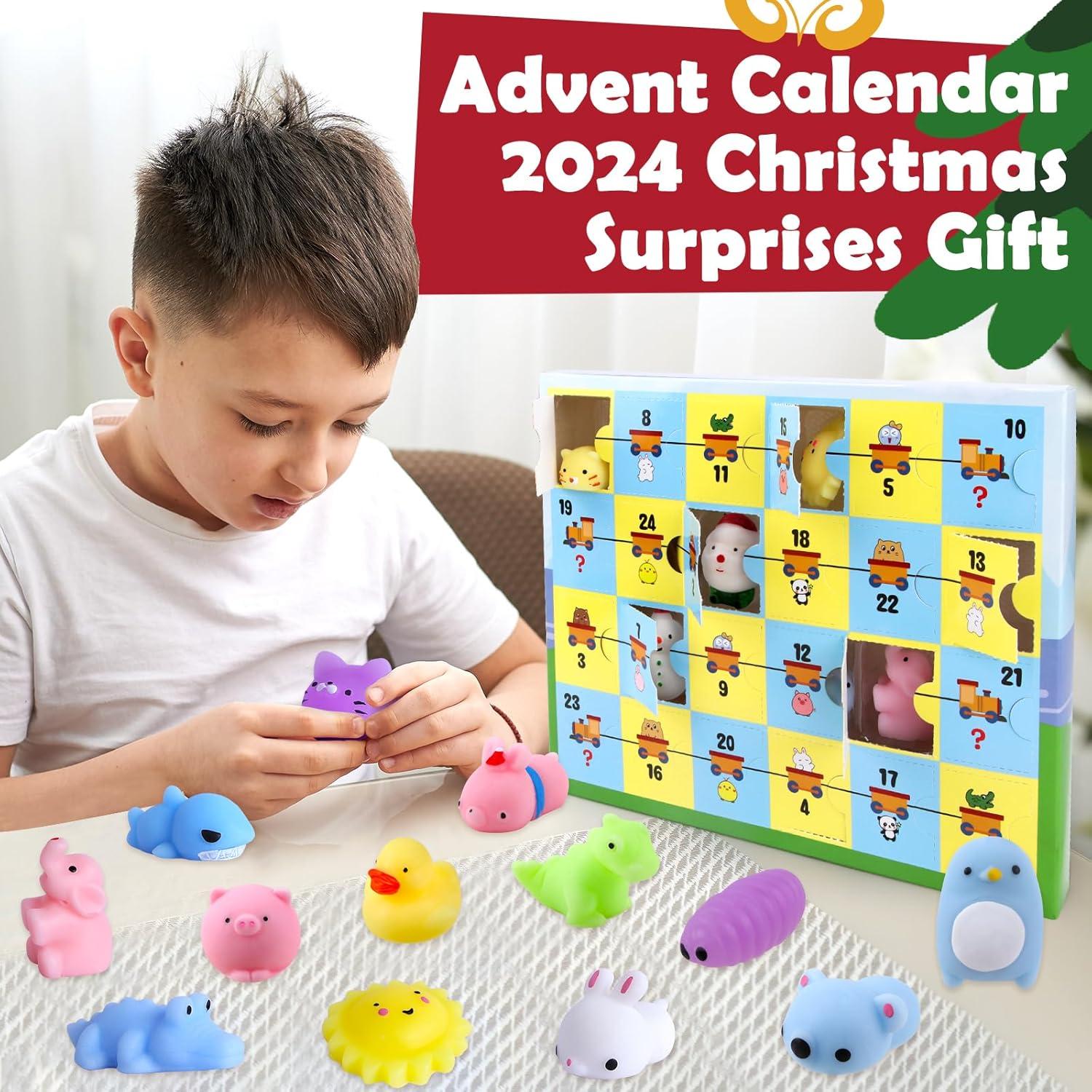 Adventskalender 2024 Mochi Squishies Spielzeug Sensorisches Spielzeug