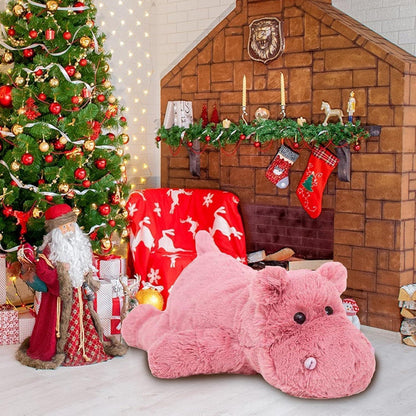 Rosa Nilpferd Kuscheltier 35cm - Superweiches Plüschtier zum Kuscheln