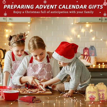 DIY Adventskalender zum Befüllen Kinder 24 Weihnachtskalender Säckchen