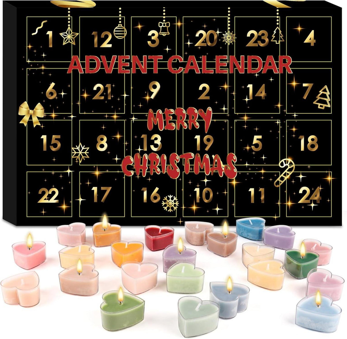 Adventskalender Duftkerzen Set 24 Kerzen Weihnachten-Geschenk