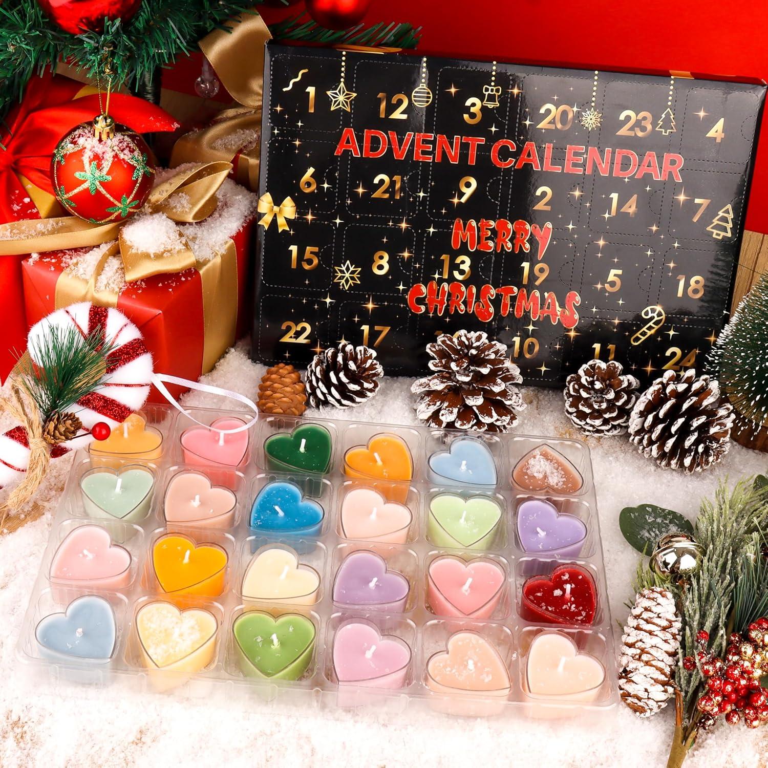 Adventskalender Duftkerzen Set 24 Kerzen Weihnachten-Geschenk