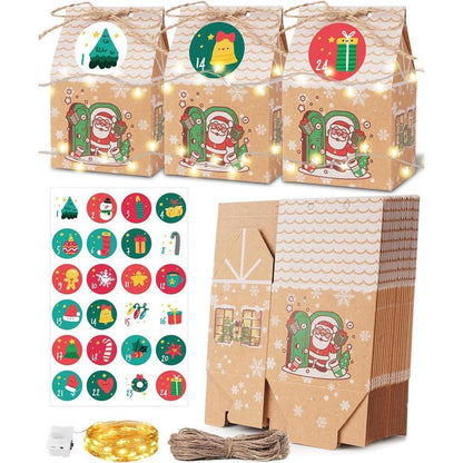 DIY Adventskalender Kinder LED Weihnachtskalender Häuschen