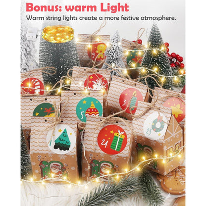 DIY Adventskalender Kinder LED Weihnachtskalender Häuschen