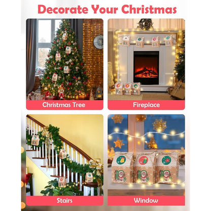 DIY Adventskalender Kinder LED Weihnachtskalender Häuschen