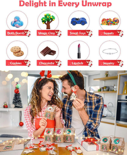 DIY Adventskalender Kinder LED Tüten Groß Weihnachtskalender Häuschen Pappe