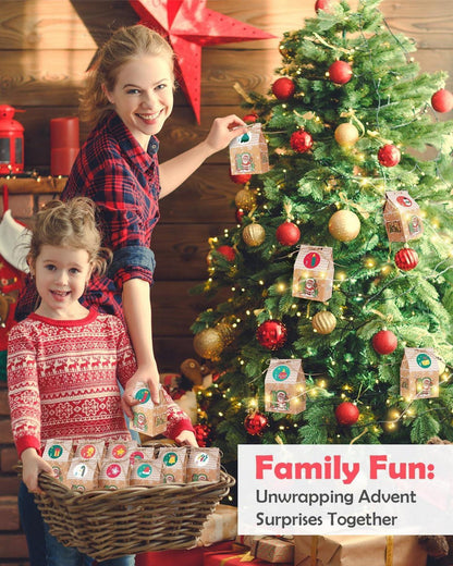 DIY Adventskalender Kinder LED Tüten Weihnachtskalender Häuschen Pappe