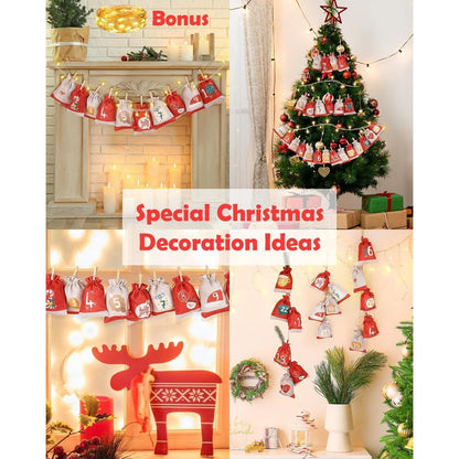 Adventskalender Stoff Kinder Befüllen Lichterkette 2024