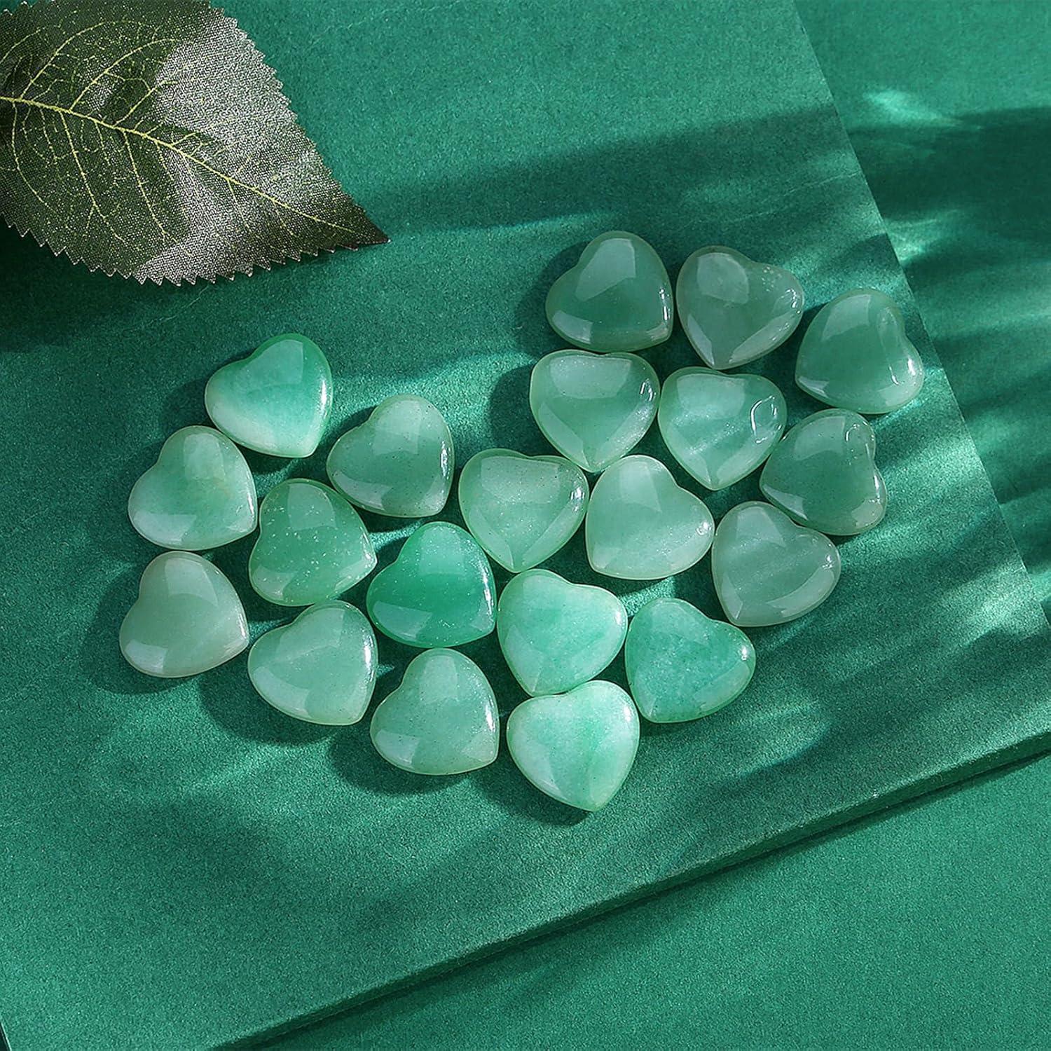 Grüner Aventurin Herz Steine Set für Meditation und Chakraarbeit