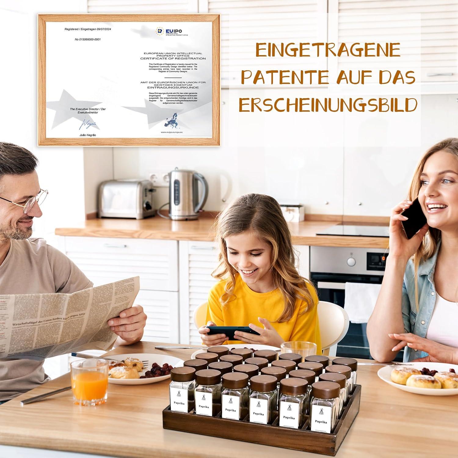 Umweltfreundliches Akazienholz Gewürzregal 24 Fächer