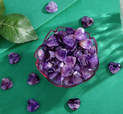 20 Stück Amethyst Herz Steine Heilung Kristalle Natürliche Edelsteine
