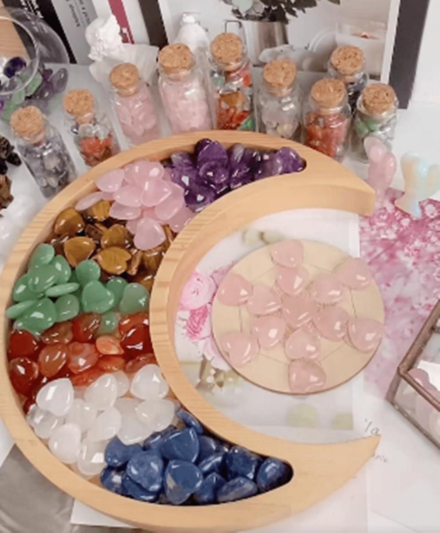 Amethyst Herz Steine Set 20 Stück Natürliche Edelsteine Glückssteine