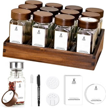 Umweltfreundliches Akazien-Gewürzregal Holz 12 Fächer 120ml-Gläser