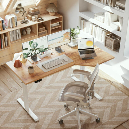 Elektrischer L-förmiger Stehschreibtisch höhenverstellbar 140 cm Home Office