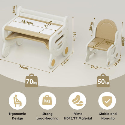 Kindertisch mit Stühlen und Stauraum Set für Kinderzimmer