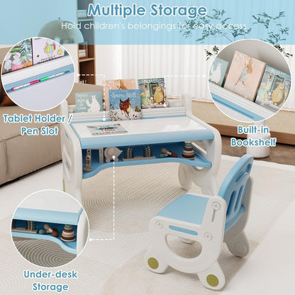 Kinderkindertisch und Stuhlset mit Stauraum, ergonomisch