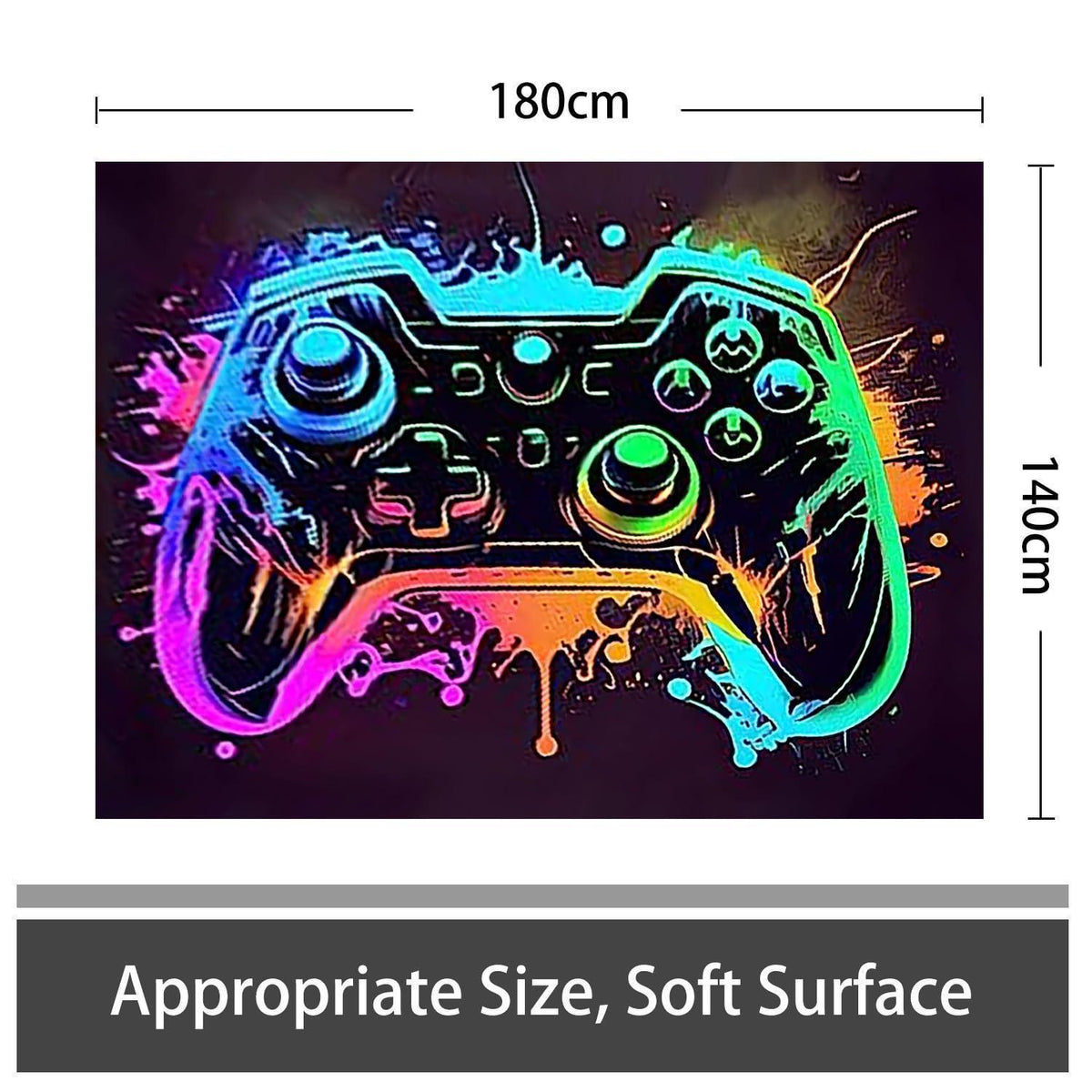 3D Gaming Teppich 140x180 cm - Rutschfest & Waschbar