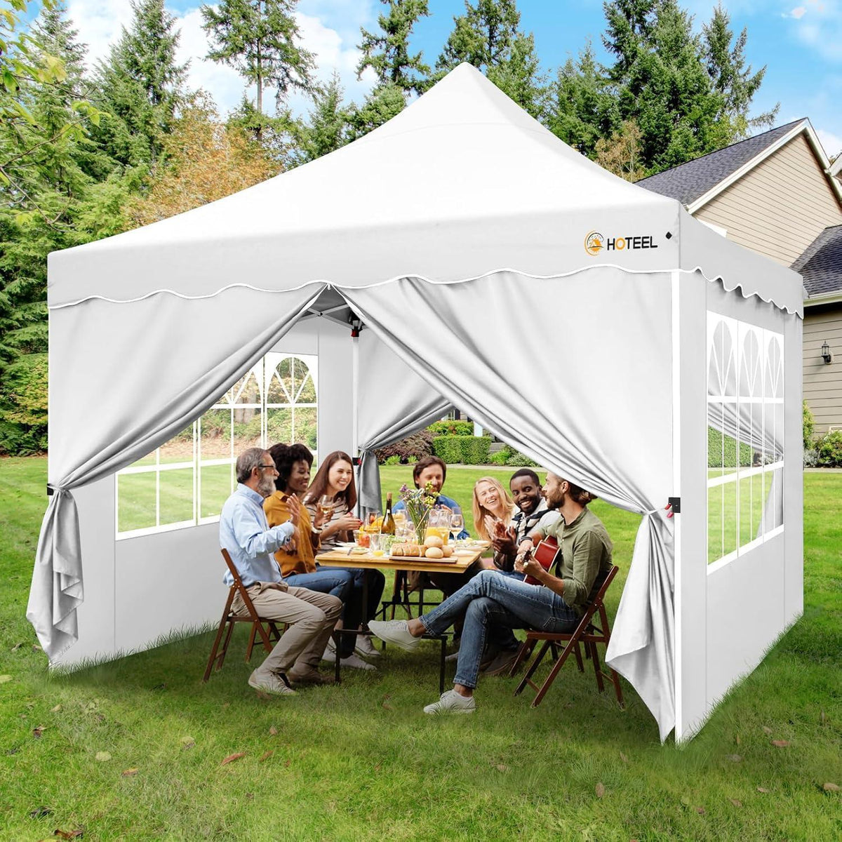 3x3m Faltpavillon wasserdicht mit Seitenwänden & Sandsäcken