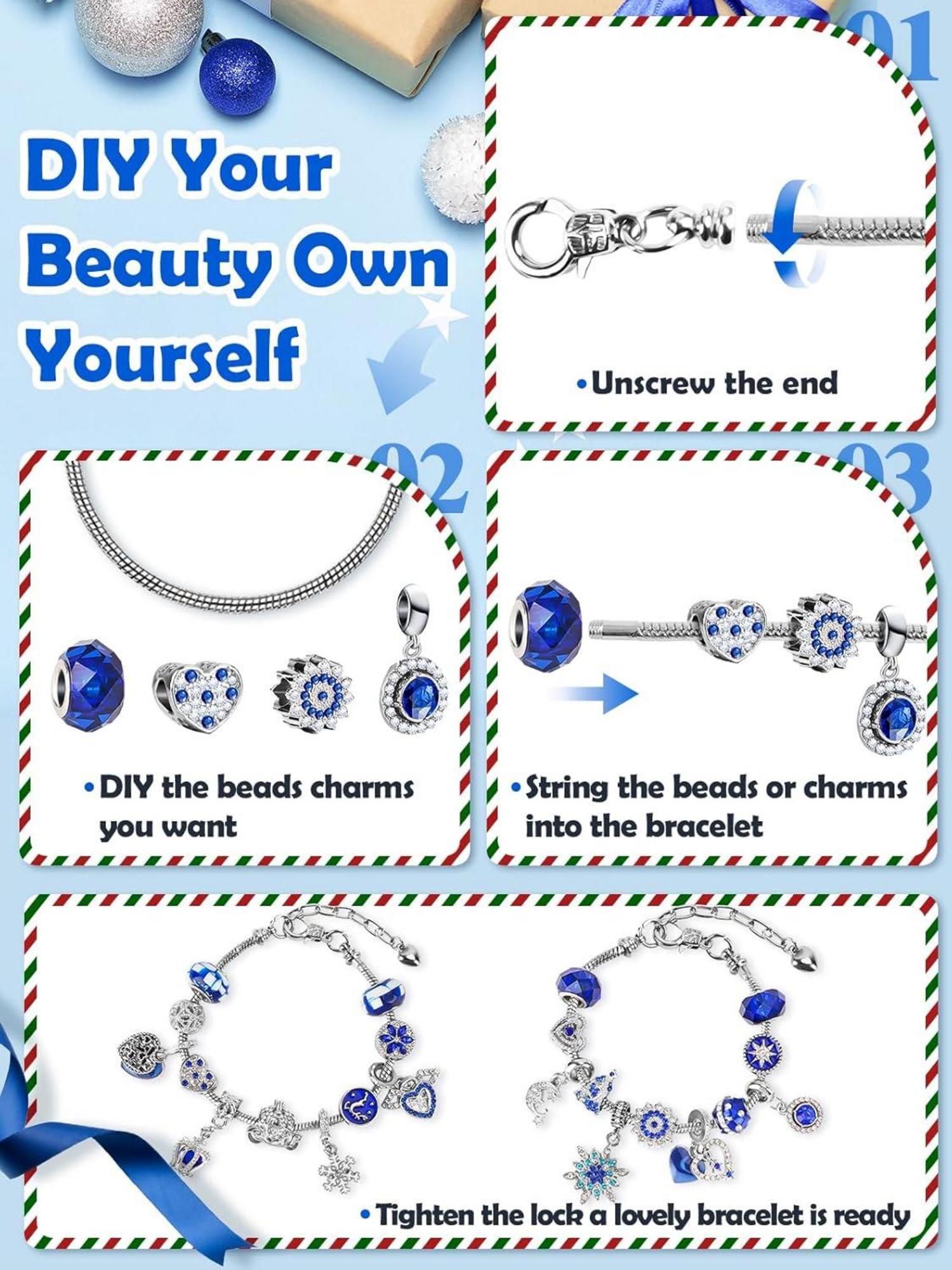 Adventskalender Mädchen Schmuck 2024 Armband DIY Kinder Geschenke Kit