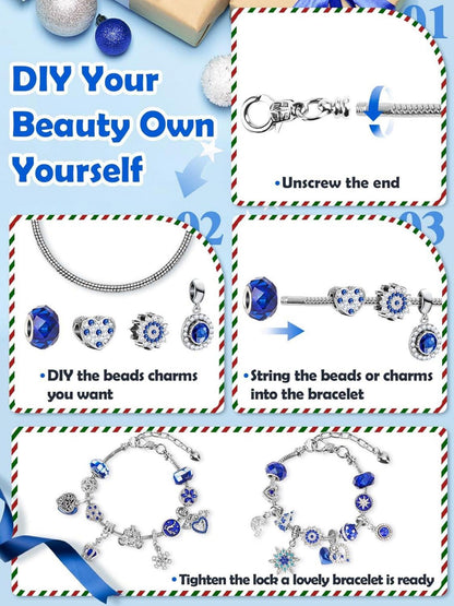 Adventskalender Mädchen Schmuck 2024 Armband DIY Kinder Geschenke Kit