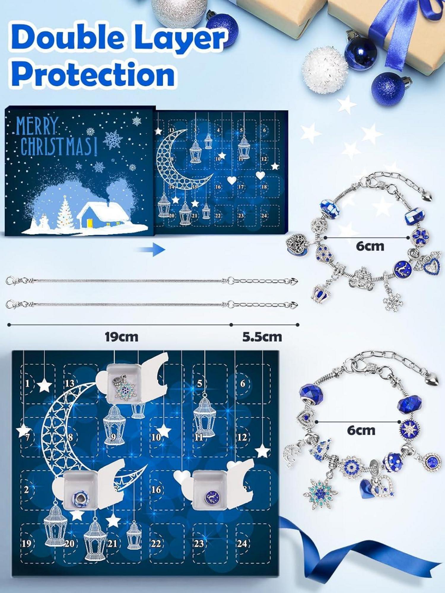 Adventskalender Mädchen Schmuck 2024 Armband DIY Weihnachtsgeschenke Kinder