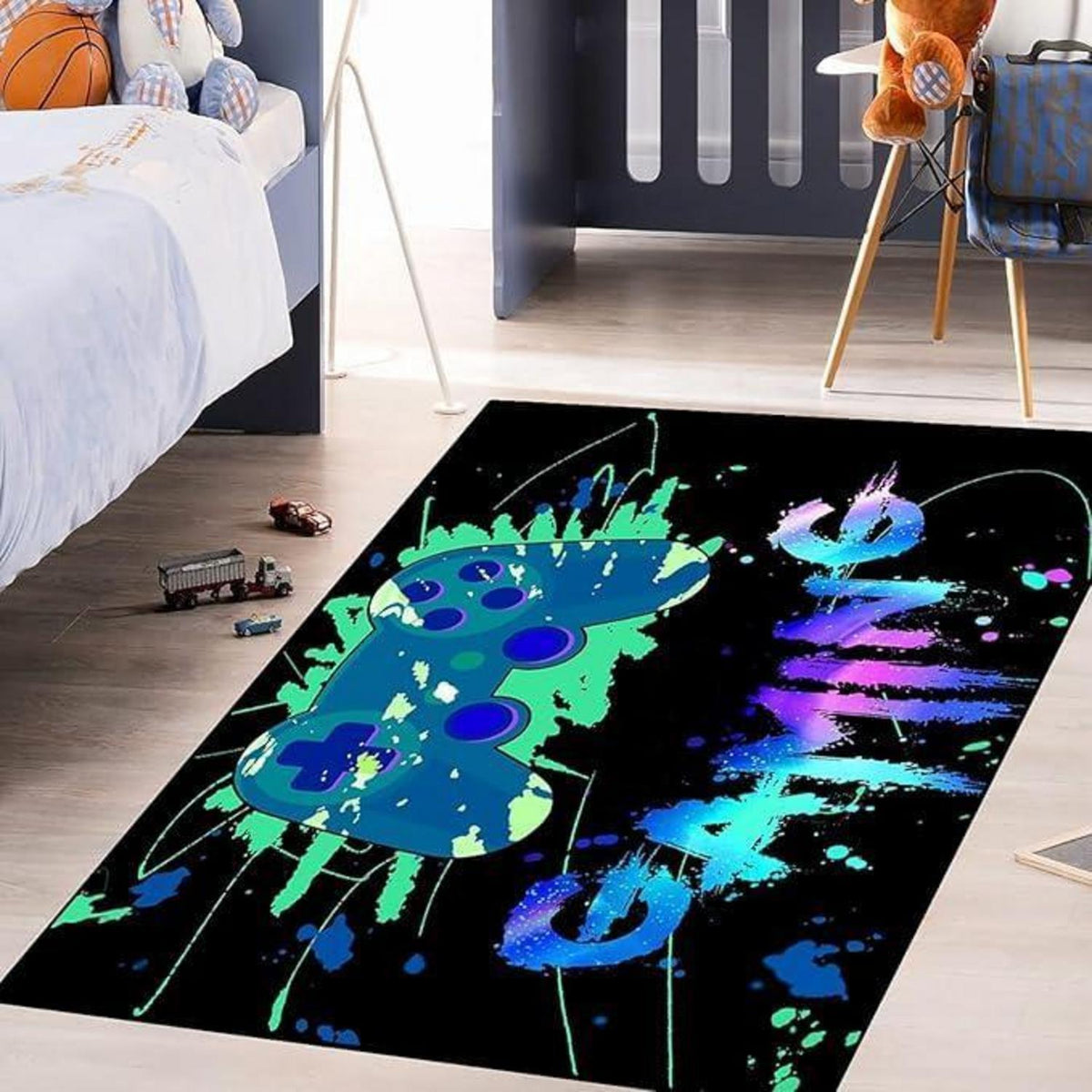 Gaming Teppich 140x180 cm - Rutschfest & Waschbar für Gamer Zimmer