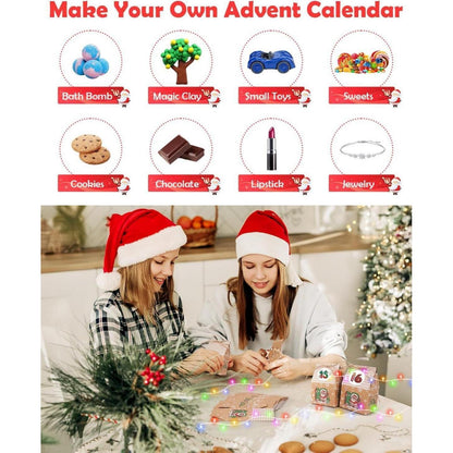 DIY Adventskalender Kinder Tüten 2024 + Lichterkette
