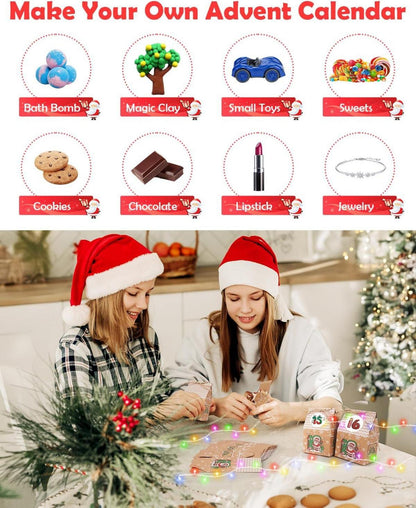 DIY Weihnachtstüten Adventskalender Häuser + Lichterkette 2024
