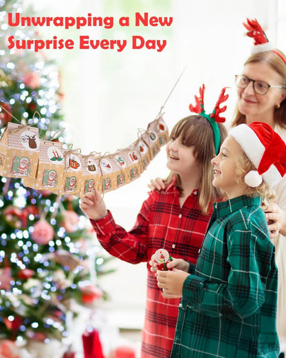 DIY Adventskalender 2024 Kinder Tüten Häuser +Lichterkette