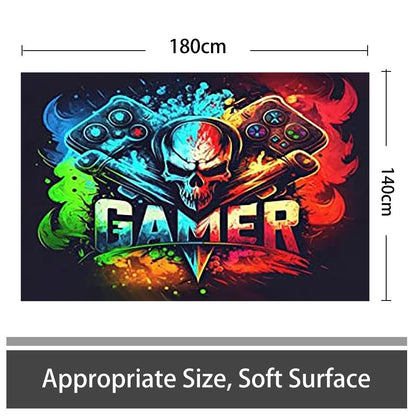 Gaming Teppich 140x180 cm - Rutschfest & Waschbar für Gamer Zimmer