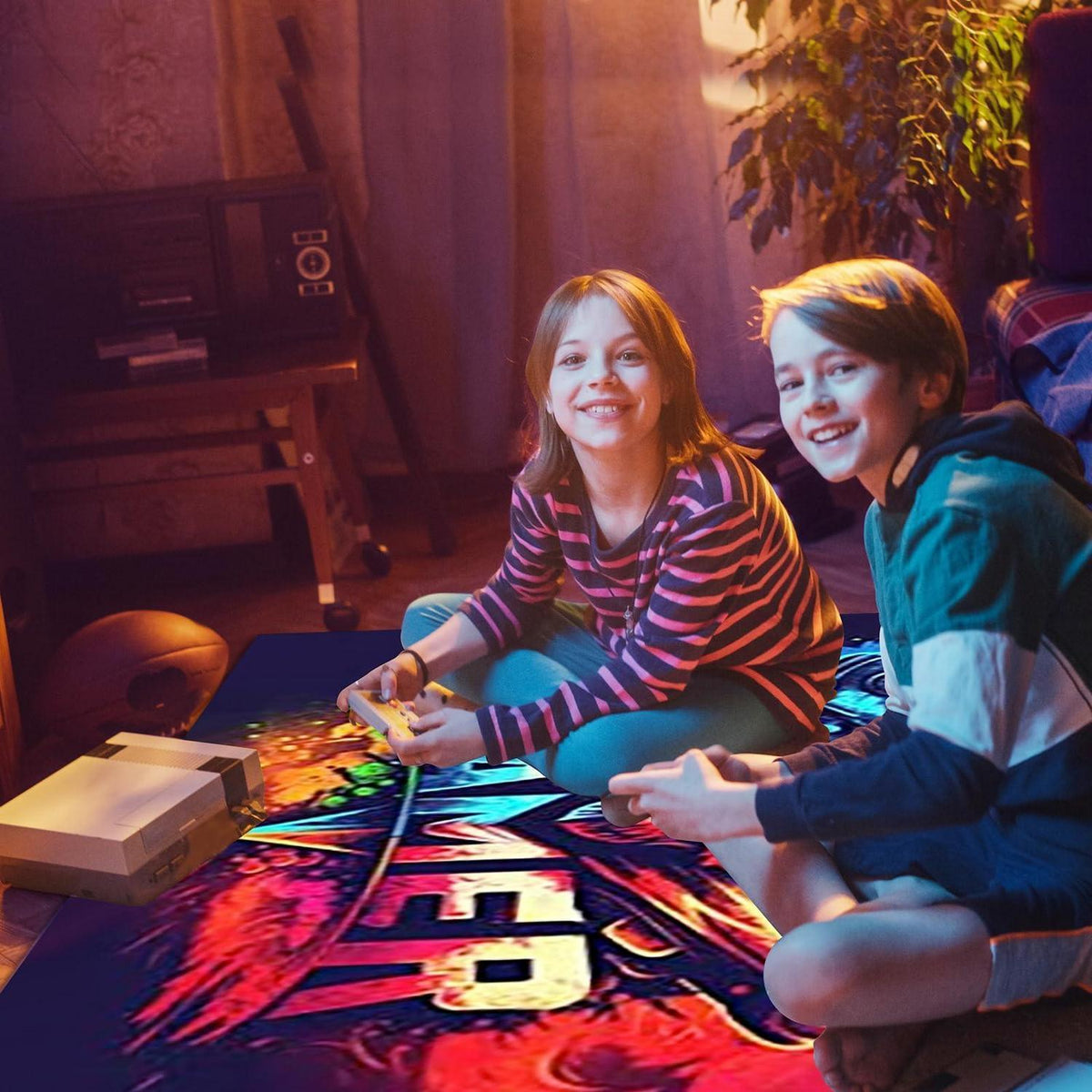 Gaming Teppich 140x180 cm - Rutschfest & Waschbar für Gamer Zimmer