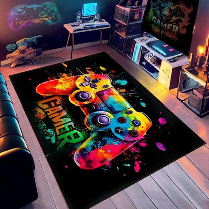Gaming Teppich 140x180 cm - Rutschfest & Waschbar für Gamer Zimmer
