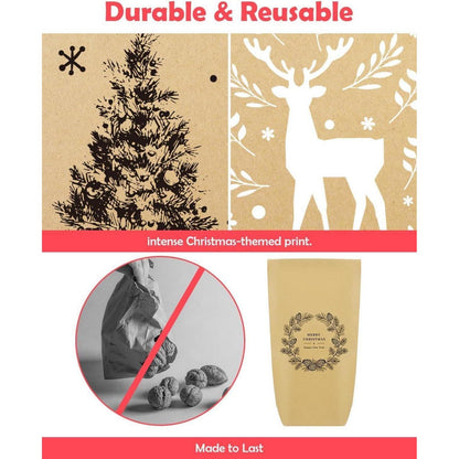 GRANDFUN Papiertüten Adventskalender mit Lichterkette & 24