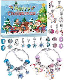 Adventskalender Mädchen Einhorn Schmuck 2024 - Bastelset 5-11 Jahre
