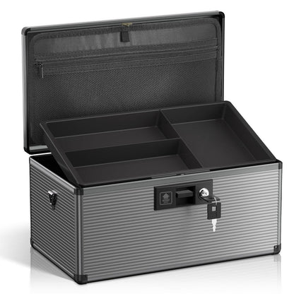 Medizin-Schlossbox aus Aluminium – Extra Groß & Schwarz