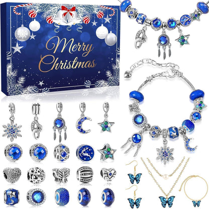 Adventskalender Schmuck Blau 2024 Mädchen Frauen 24 tolle