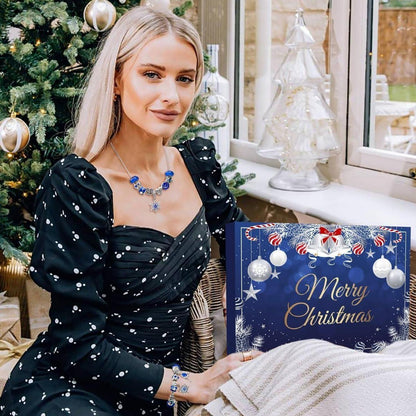 Adventskalender Schmuck Blau 2024 Mädchen Frauen 24 tolle