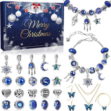 Adventskalender Schmuck Set Blau 2024 Frauen Mädchen DIY