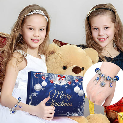 Adventskalender 2024 Schmuck Blau für Mädchen Frauen DIY