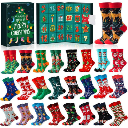 Socken Adventskalender 24 Paar Weihnachtssocken für Männer